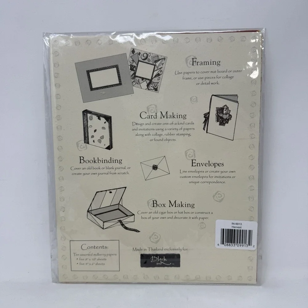 Black Ink Decorative Paper Pack - Black IN-9904 - (5) 8x10